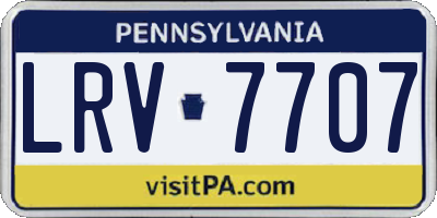 PA license plate LRV7707