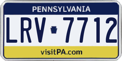 PA license plate LRV7712