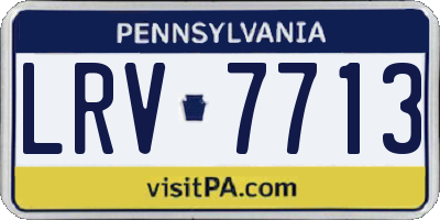 PA license plate LRV7713