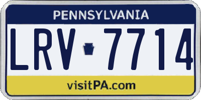 PA license plate LRV7714