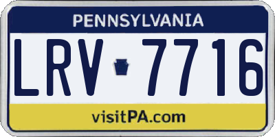 PA license plate LRV7716