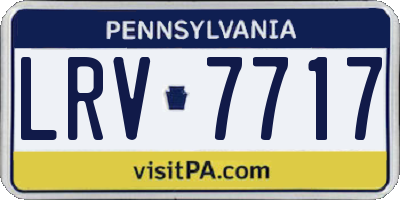 PA license plate LRV7717