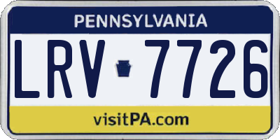 PA license plate LRV7726