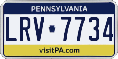 PA license plate LRV7734