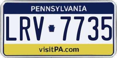 PA license plate LRV7735