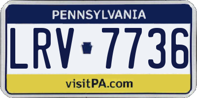 PA license plate LRV7736