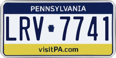 PA license plate LRV7741