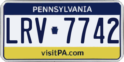 PA license plate LRV7742