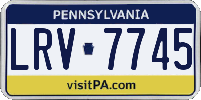 PA license plate LRV7745