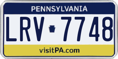 PA license plate LRV7748