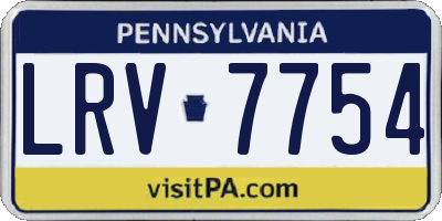 PA license plate LRV7754