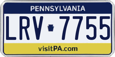 PA license plate LRV7755