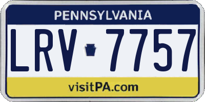 PA license plate LRV7757