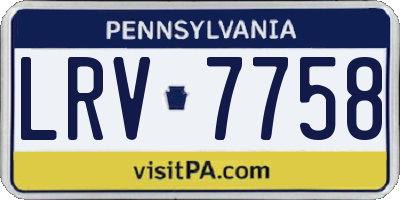 PA license plate LRV7758
