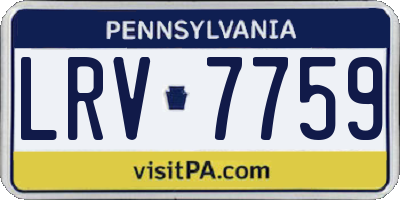 PA license plate LRV7759