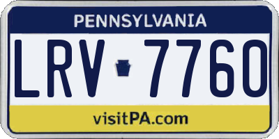 PA license plate LRV7760