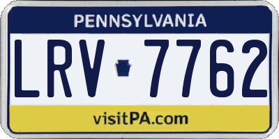 PA license plate LRV7762