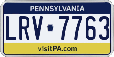 PA license plate LRV7763