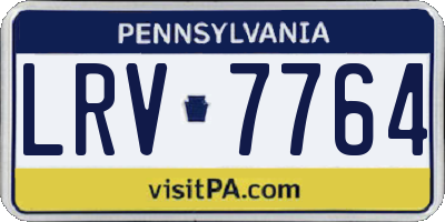 PA license plate LRV7764