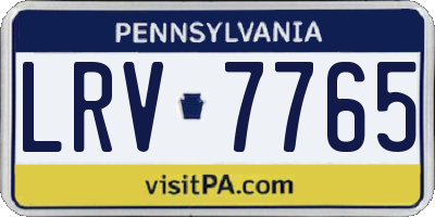 PA license plate LRV7765