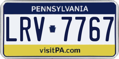 PA license plate LRV7767