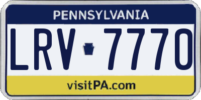 PA license plate LRV7770