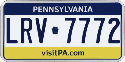 PA license plate LRV7772