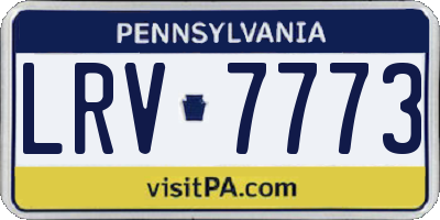 PA license plate LRV7773