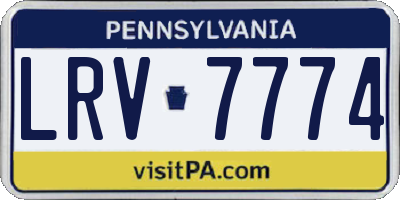 PA license plate LRV7774