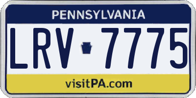 PA license plate LRV7775