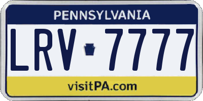 PA license plate LRV7777