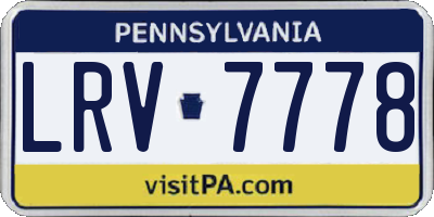 PA license plate LRV7778