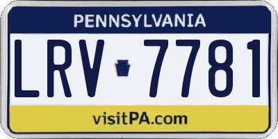 PA license plate LRV7781