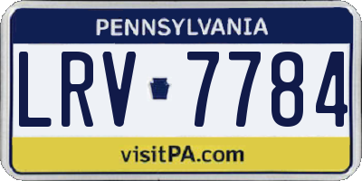PA license plate LRV7784
