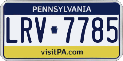 PA license plate LRV7785