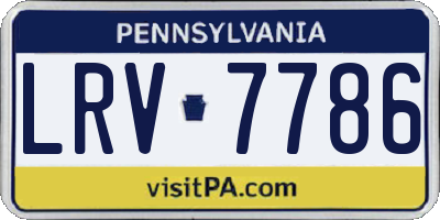PA license plate LRV7786