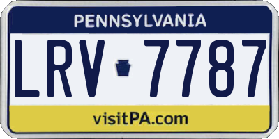 PA license plate LRV7787