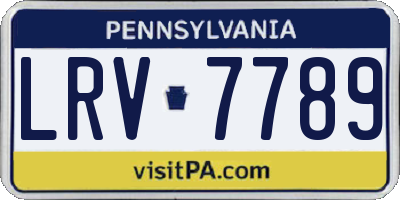PA license plate LRV7789