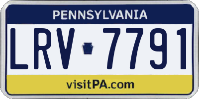 PA license plate LRV7791