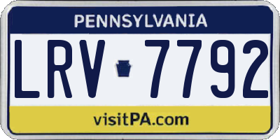 PA license plate LRV7792