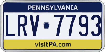 PA license plate LRV7793