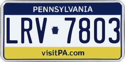 PA license plate LRV7803