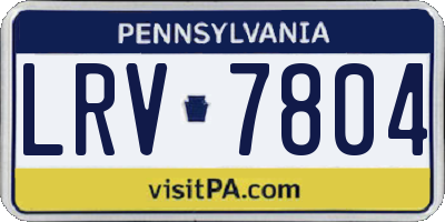 PA license plate LRV7804