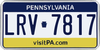 PA license plate LRV7817
