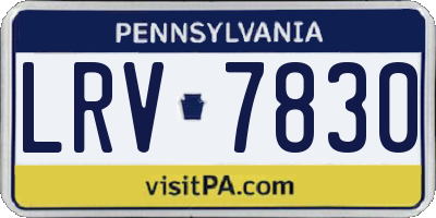 PA license plate LRV7830