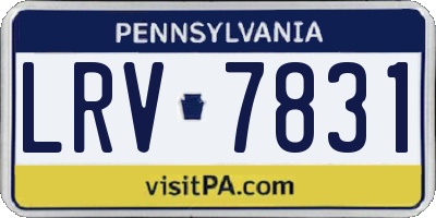 PA license plate LRV7831