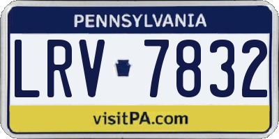 PA license plate LRV7832