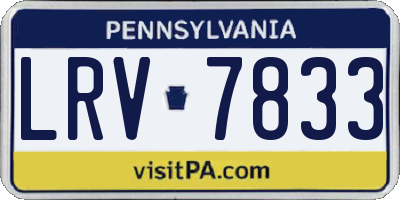 PA license plate LRV7833