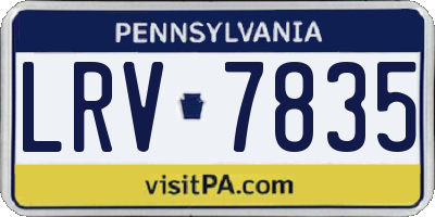 PA license plate LRV7835