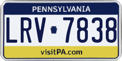 PA license plate LRV7838